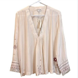 Johnny Was Calme embroidery cream Swing top size medium